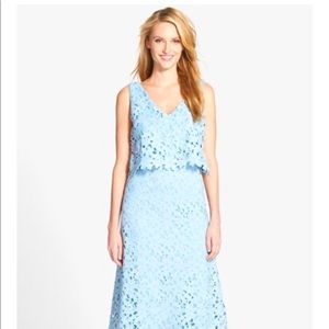 Vera Wang Lace Popover Maxi Gown